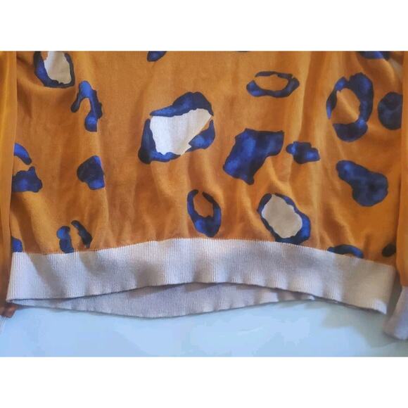 Phillip Lim w/Target XL Rust Blue Animal Print Long Sleeve Art To Wear Top - Picture 5 of 8